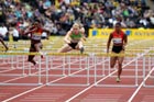Sally Pearson beats Danielle Carruthers in the 100 metres Hurdles, 2011 Aviva London Grand Prix